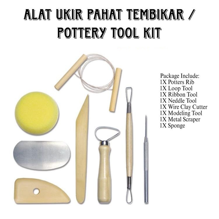 

Alat Ukir pahat Tembikar Pottery Tool kit 1 Set Isi 8 pcs Terlaris