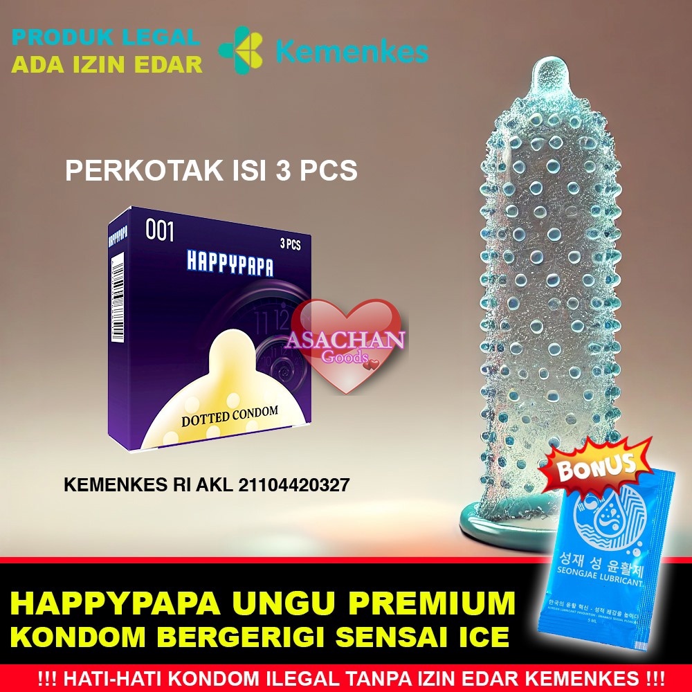 Kondom 001 HAPPYPAPA Tebal Premium Anti Bocor BONUS Pelumas COD Privasi Aman PENGIRIMAN INSTANT