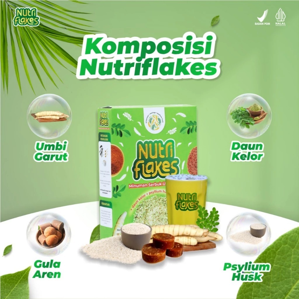 

Nutriflakes - Minuman Serbuk Umbi Garut ASLI 100% - Efektif Atasi Asam Lambung, Maag, Gerd Lambung