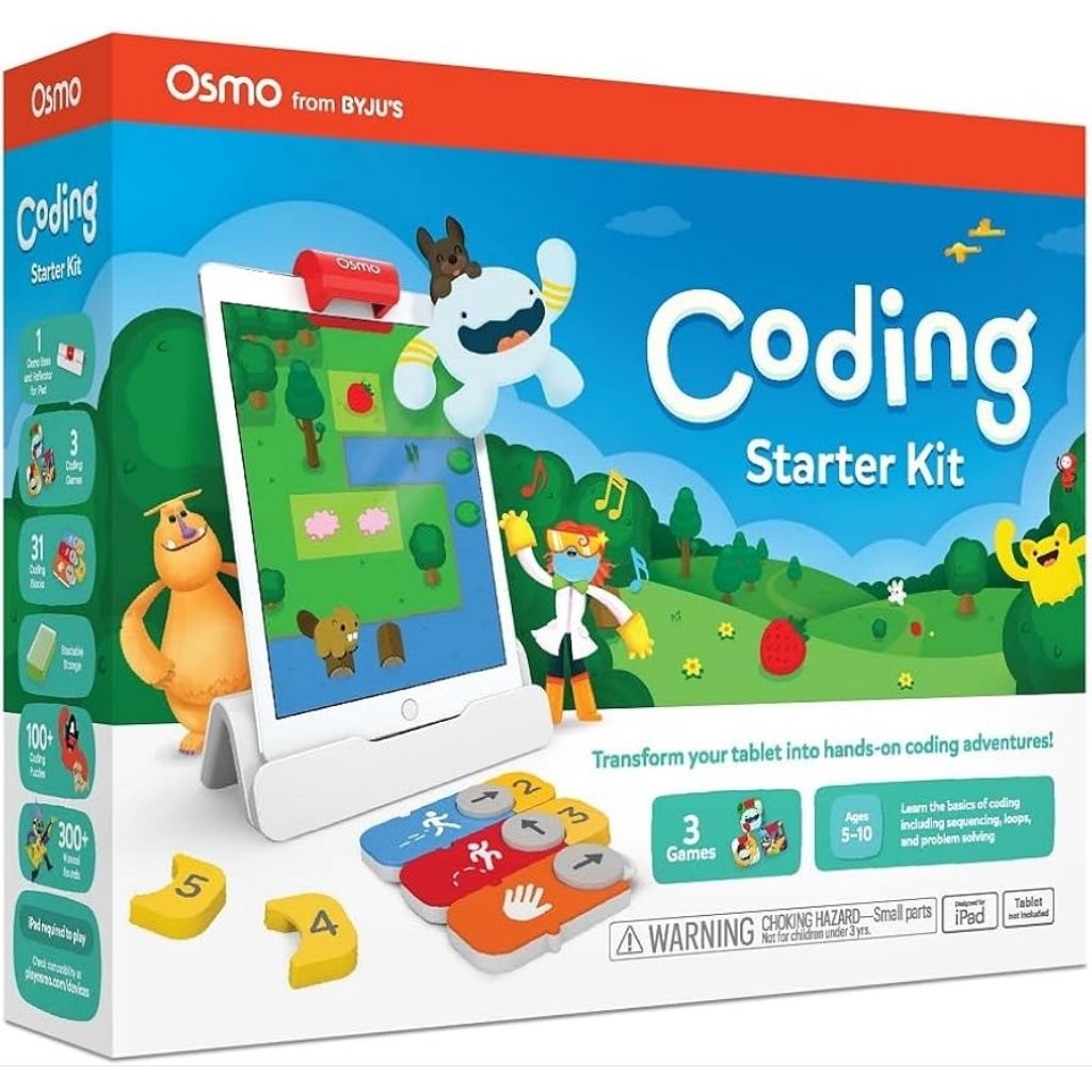 Osmo 901-00021 - Coding Starter Kit for iPad - 3 Educational Learning Games - Ages 5-10+ - Learn to 