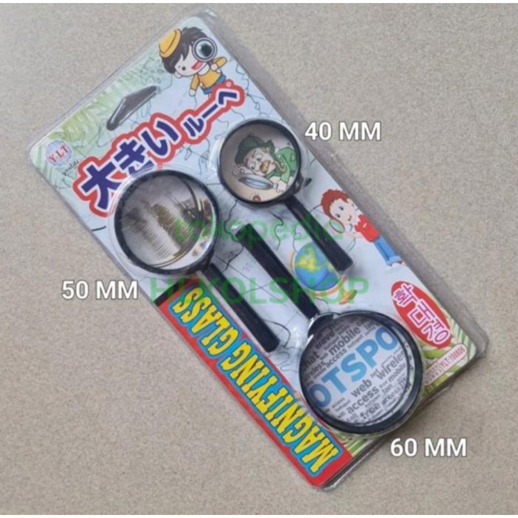 

Kaca Pembesar YLT 100806 isi 3pcs Ukuran Besar, Sedang, Kecil