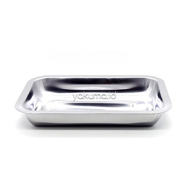 Baki Nampan Stainless Steel Besar Kecil Wadah Saji Nampan Segi Lodor Prasmanan
