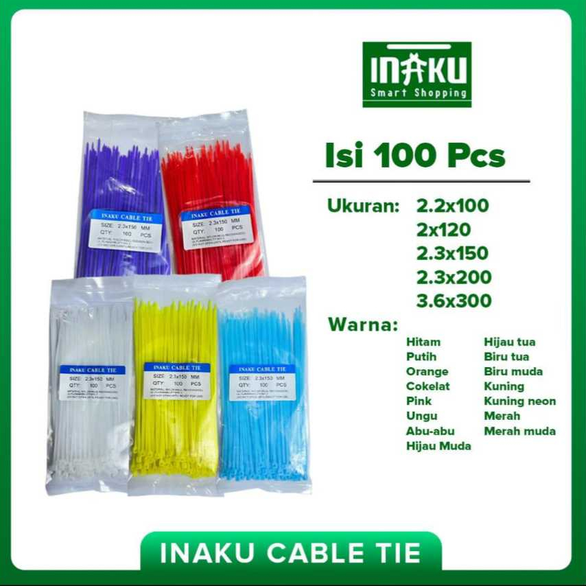 

Termurah Inaku Kabel Ties Warna Warni Pengikat Serbaguna 100% nylon tali tis pengikat serbaguna
