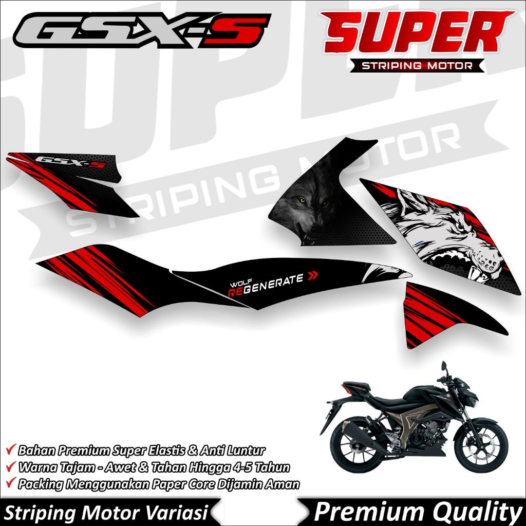 Stiker GSX S150 Anti Luntur keren Striping GSX Striping Suzuki GSX S150 Serigala
