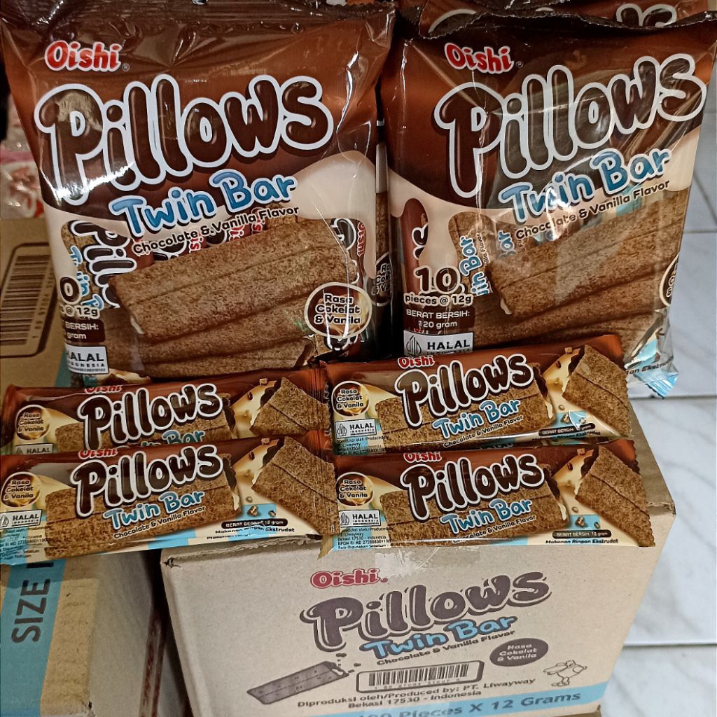 

Pillows Twin Bar | Chocolate & Vanilla Flavor | isi 10 pcs @ 12g