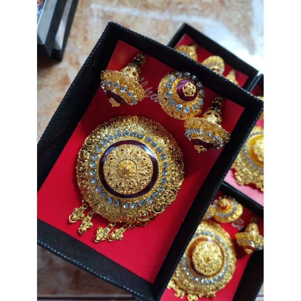 bros alpaka bali lapis emas / bros alpaka model donat