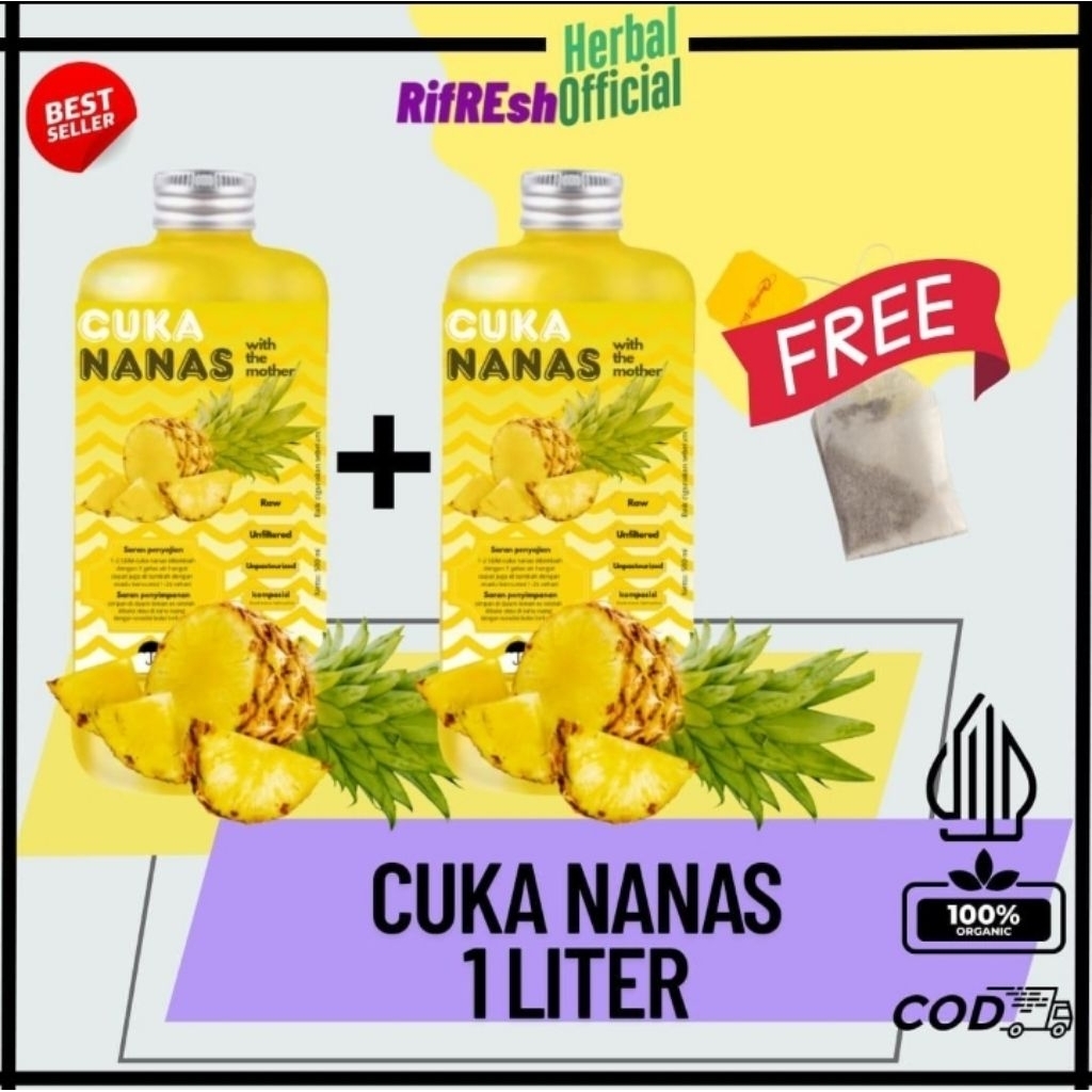 

1 liter cuka nanas by rifresh herbal 1 liter cuka nanas organic apple cider vinegar keto diet detox pelangsing penurun berat badan