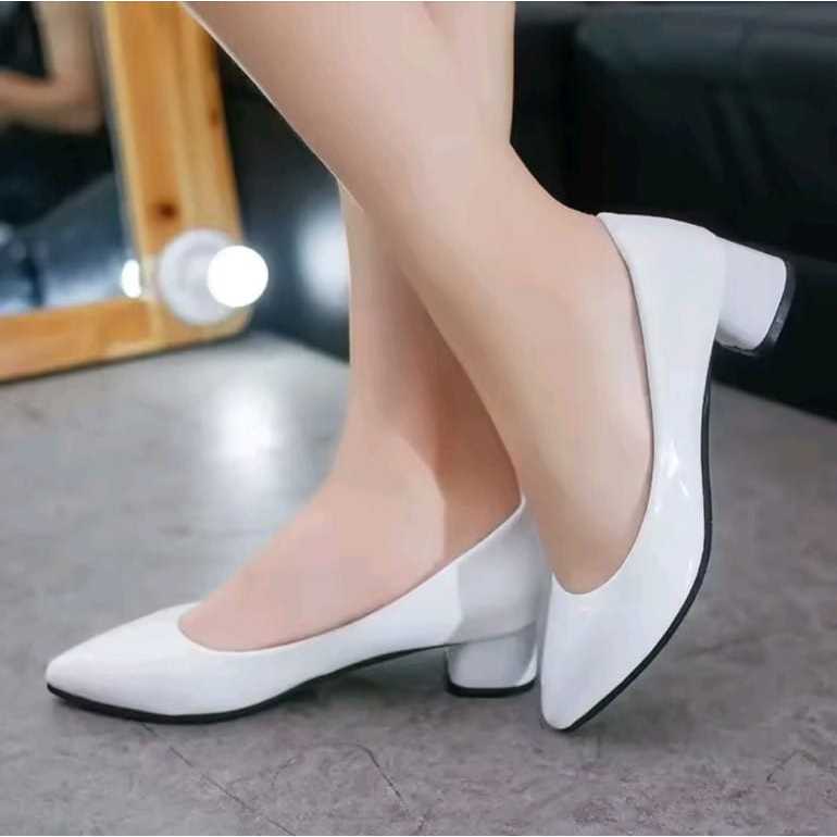 High Heels Wanita Korea 3cm Kitten Heels Import | Sepatu Kerja Kantor Pesta Bridesmaid Pump Shoes