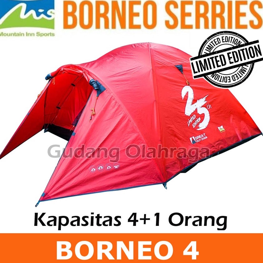 KODE R53O Tenda TENDAKI Mis Borneo 4 Mountain Inn Sports  Tenda Camping Dome Borneo 2 3 4 Orang Doub