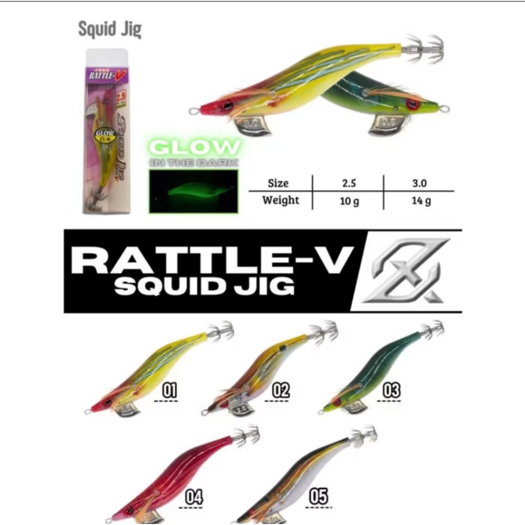 Umpan Egi AXZ IKA RATTLE V Squid Jig