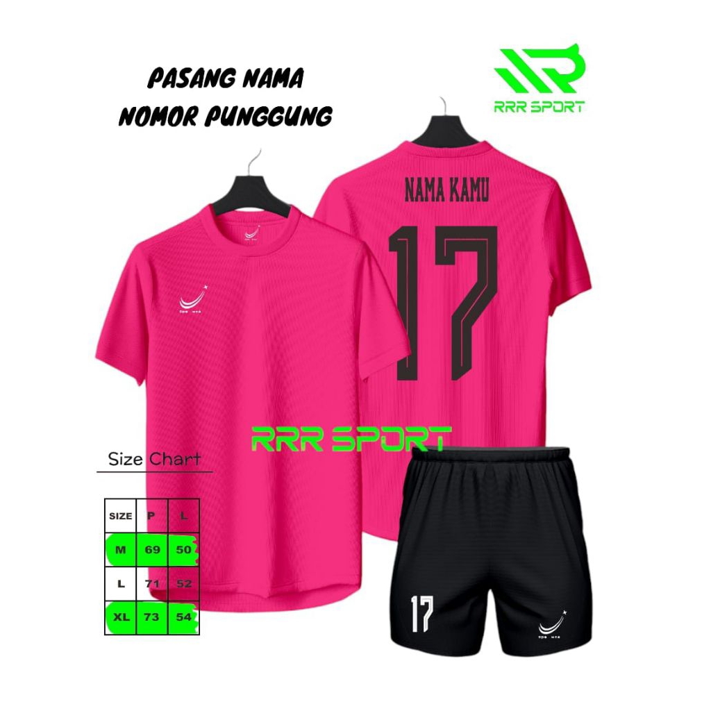 Cod baju bola setelan dewasa bisa pasang nama nomor punggung