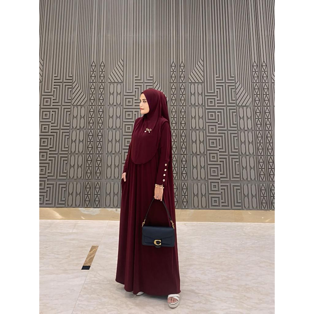 SALIHA SET BAHAN JERSEY KOREA SET HIJAB ORIGINAL PREMIUM BY SAIDE OFFICIAL Fit Jilbab Kancing Muslim