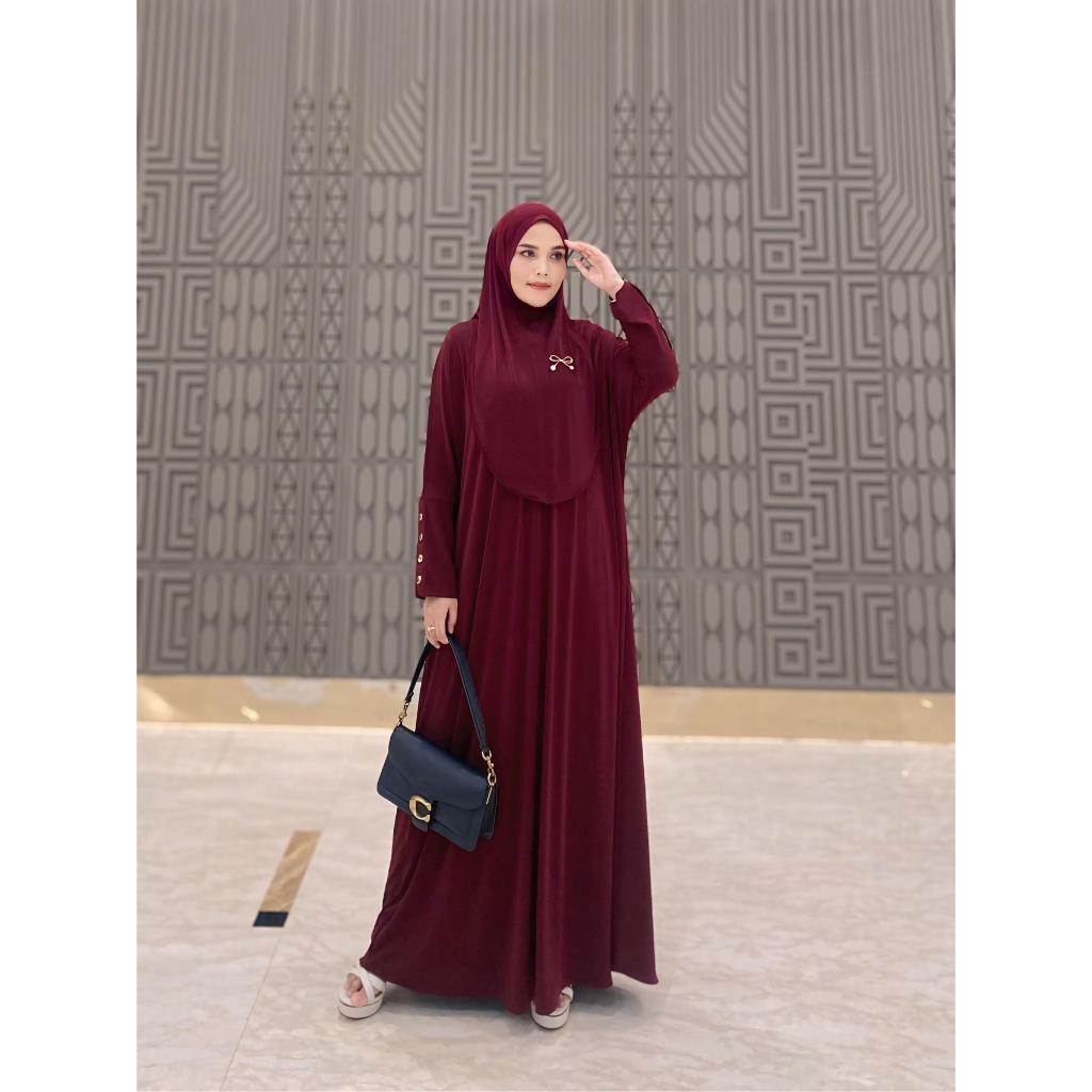 Promo  Saliha Set Bahan Jersey Korea Set Hijab Original Premium By Saide Official Fit Jilbab