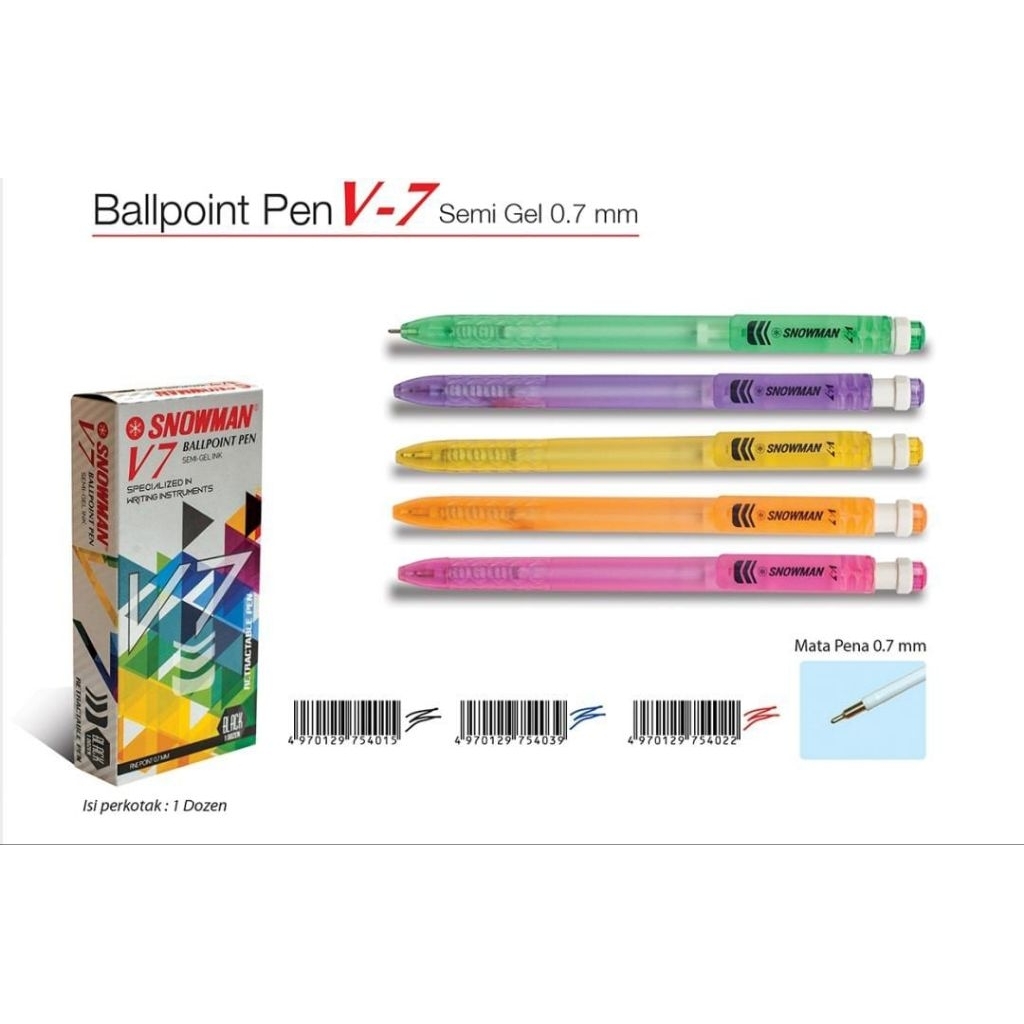 

Pen/bolpen/alat tulis/ V7 Snowman