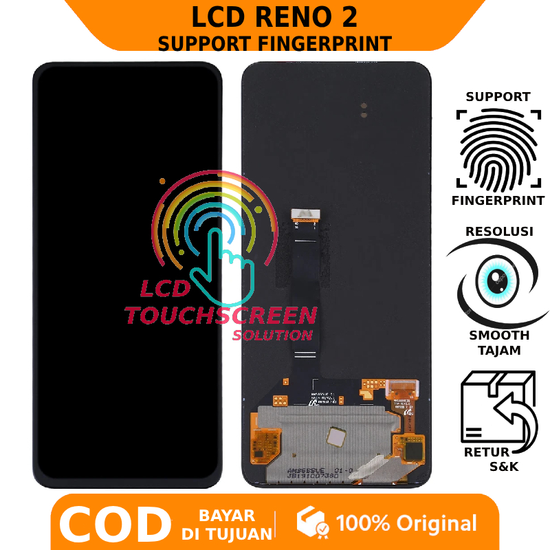 LCD TOUCHSCREEN OPPO RENO 2 ORIGINAL SUPPORT FINGERPRINT GARANSI