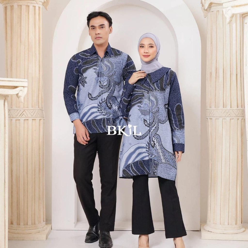 Batik Tunik Couple Batik Couple Modern Lengan Panjang M L XL XXL