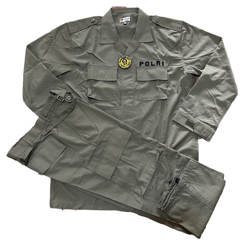 Baju Pdl Hijau Setelan Jatah Pembagian Pol PP Original Polri Brimob KODE B1M8