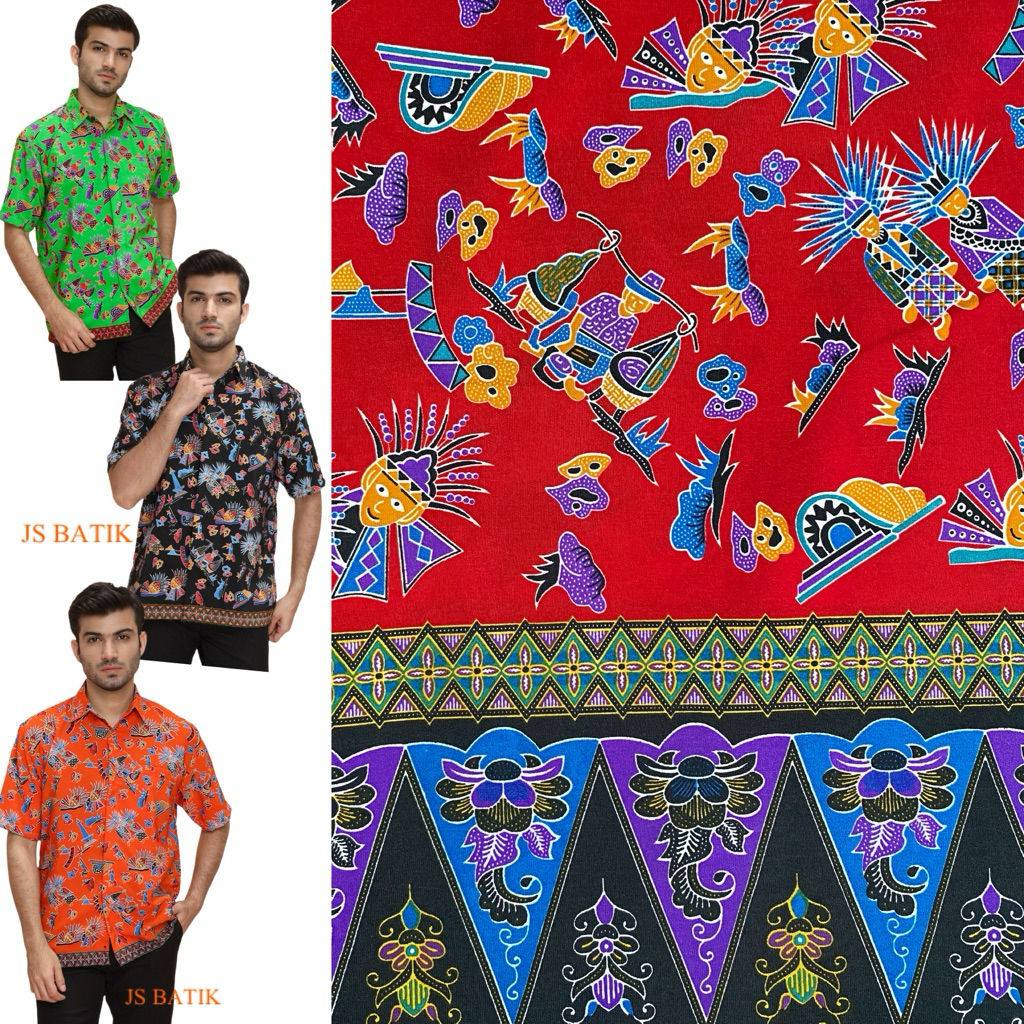 HARGA SATU METER / Kain Batik Motif Ondel Ondel / Kain Batik Meteran / Batik Ondel Ondel