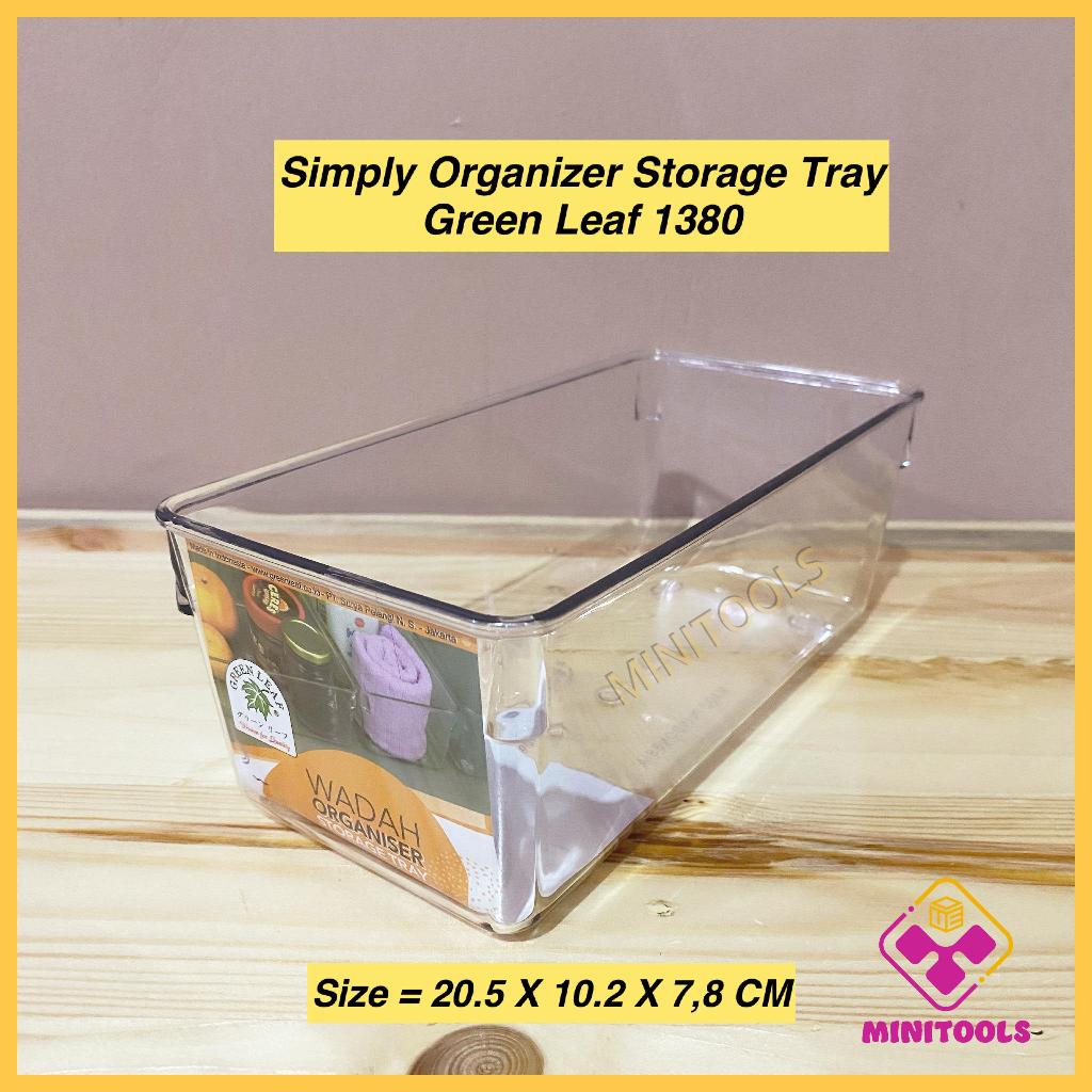 Kotak Penyimpanan Kulkas / Wadah Sebaguna Acrilic / Green Leaf 1380