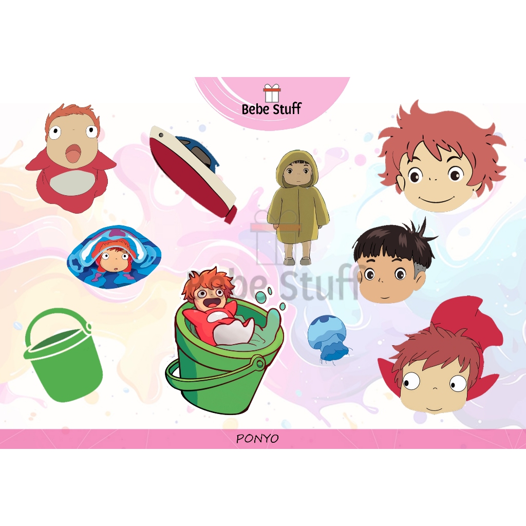 

Stiker Anime / Gibli / Ponyo / Stiker Scrapbook / Stiker Journaling / Stiker Buku / Stiker Lucu