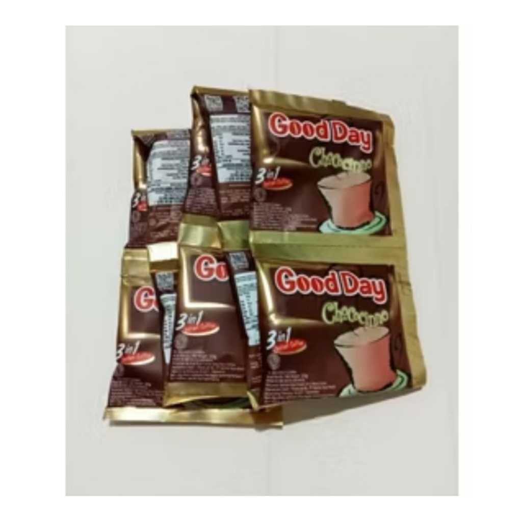 

KOPI GOOD DAY renceng isi 1 renceng 10 sachet,varian rasa moccacino,chochocino,carebian nut,vanilla,coolin coffee