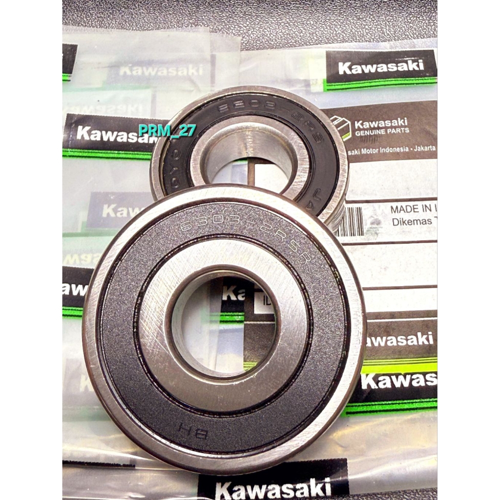 Bearing/Laher roda belakang 6303 + 6203 Kawasaki Ninja 250 karbu/ninja 250 fi/injeksi (sepasang)