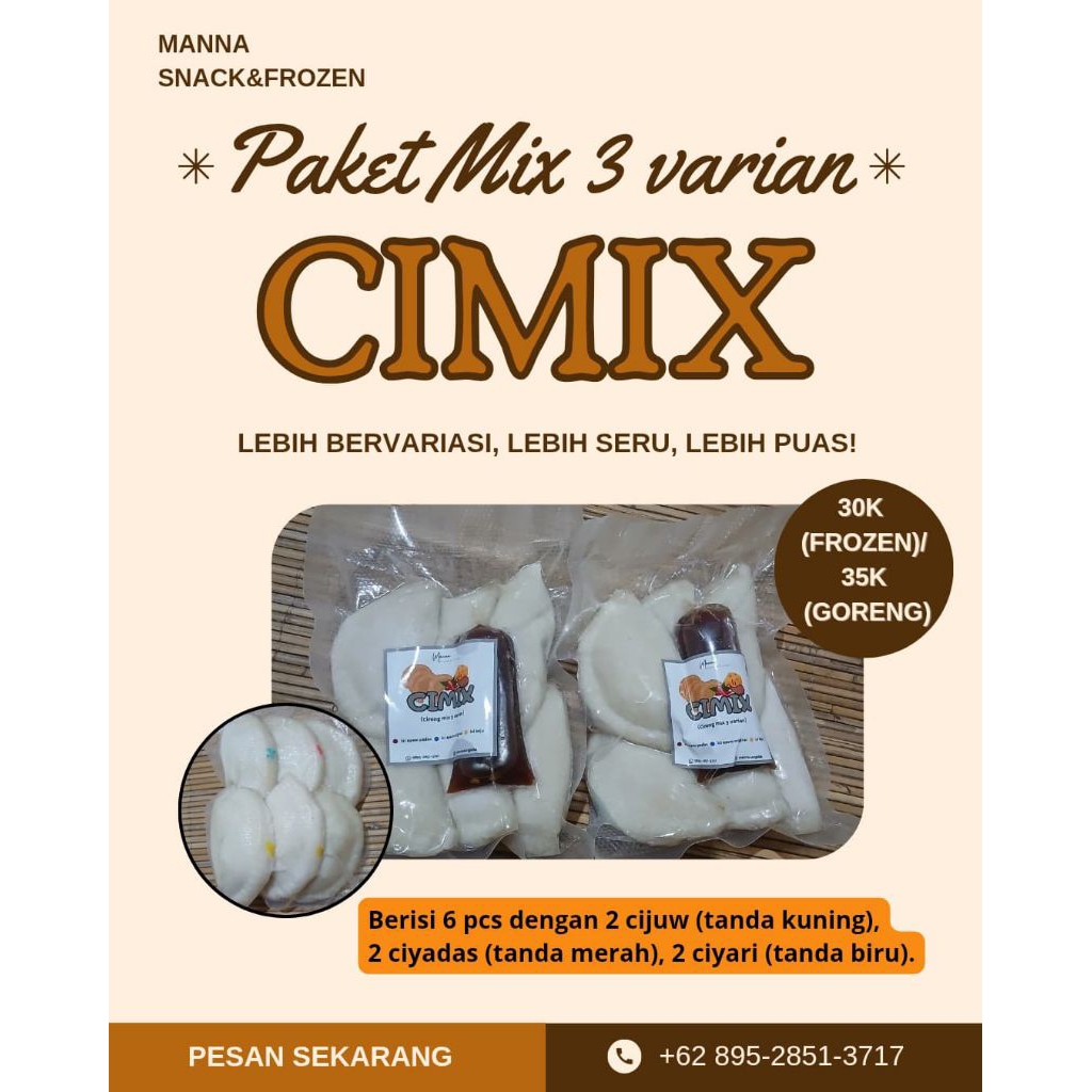 

Cireng Mix 3 varian (CIMIX) by Manna Snack & Frozen