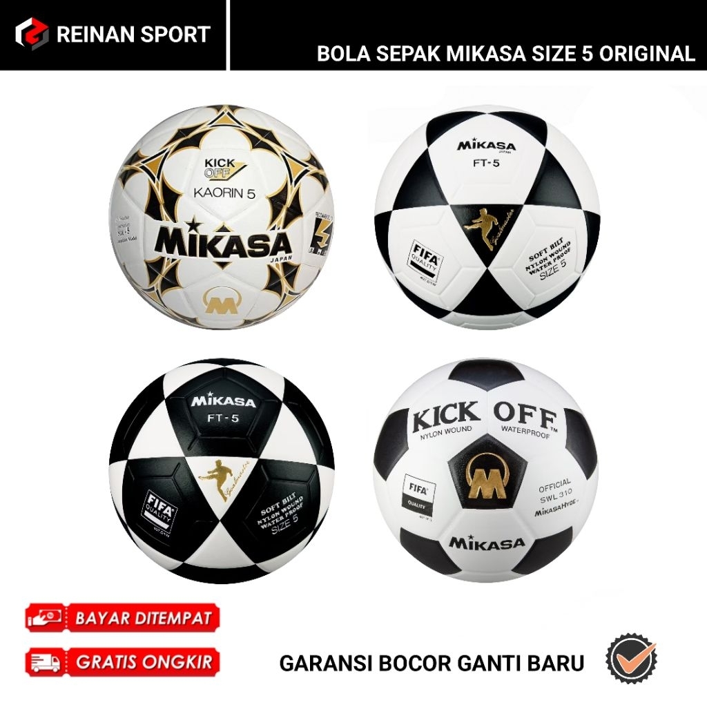 BOLA SEPAK MIKASA ORIGINAL IMPOR / BOLA SEPAK PERTANDINGAN SIZE 5 / FOOTBALL MIKASA