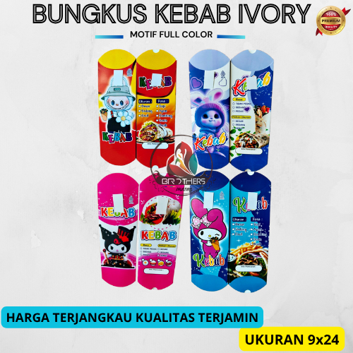 

New kemasan dus kebab IVORY || Bungkus dus kebab murah isi 100 pcs || Kertas Kebab || Box Kebab Murah