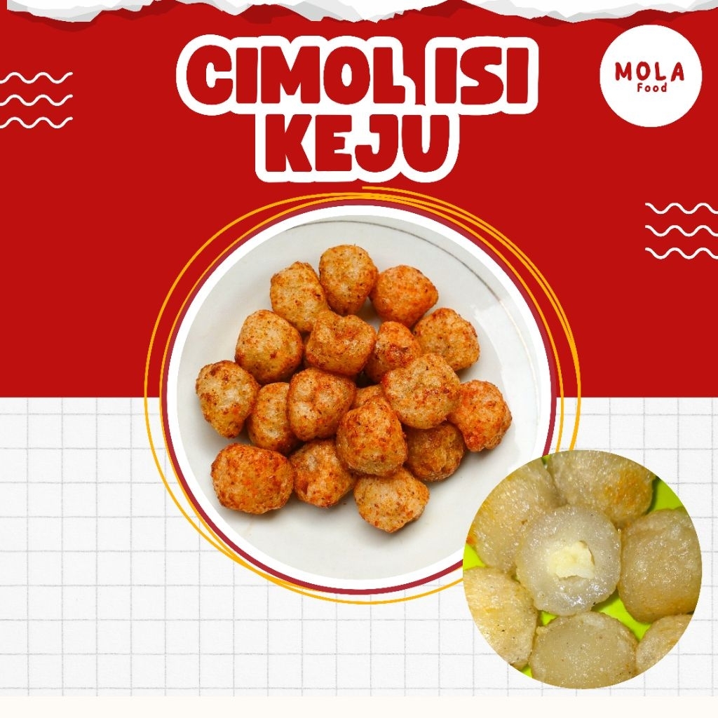

Mola Food Cimol Isi Keju Vacum Per Pack Isi 25 Pcs Frozen Instan Free Bubuk Cabe + Bumbu Tabur