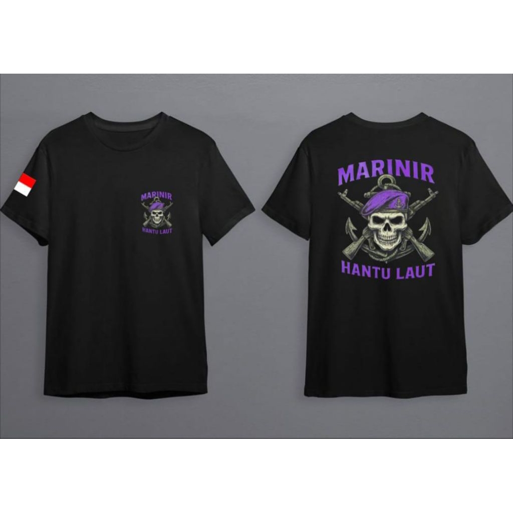 KAOS DISTRO MARINIR HANTU LAUT CORAK UNGU