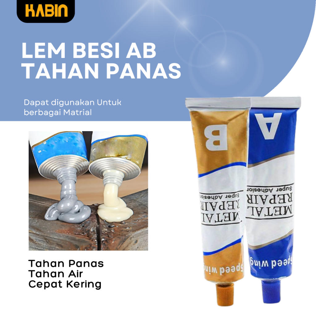 Lem Epoxy AB Penambal Steel Metal Radiator Lem Anti Bocor Metal 100 gram