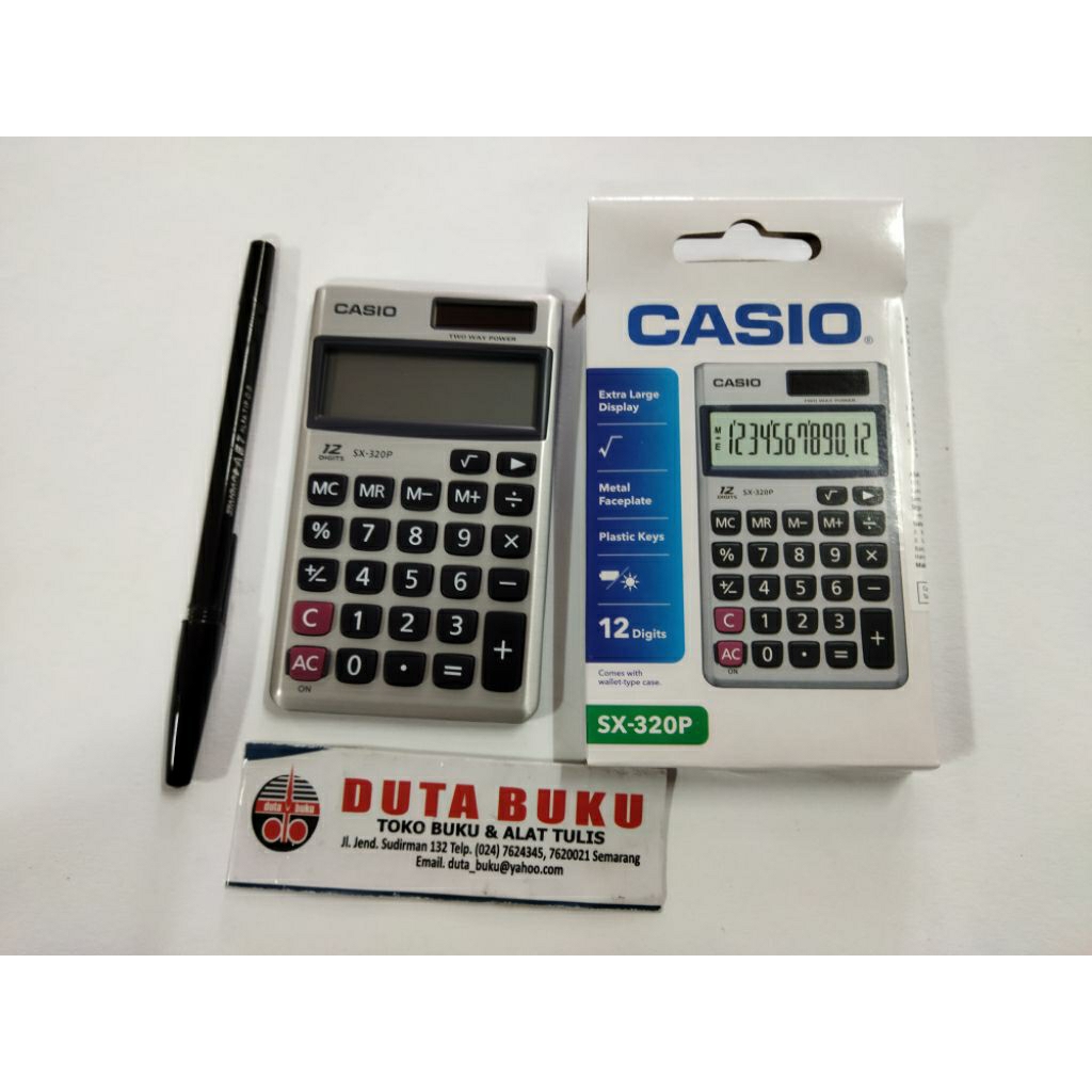 

Kalkulator Calculator Casio SX-320P 12 Digit Kecil Saku Kantong + Pocket Original