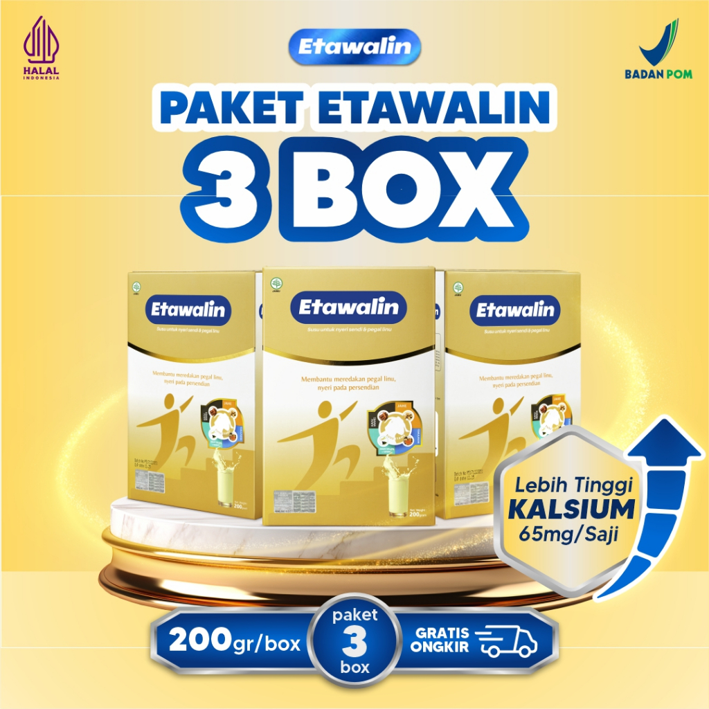 

Paket 3 Box Etawalin Original - Susu Kambing Etawa Asli Rendah Gula Anti Nyeri Sendi Isi 200 Gram