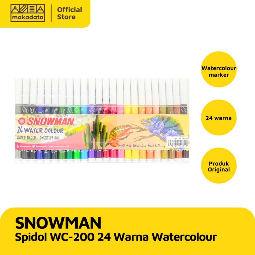 

WATERCOLOUR MARKER / SPIDOL WATERCOLOR SNOWMAN 24 WARNA WC-200 MURAH