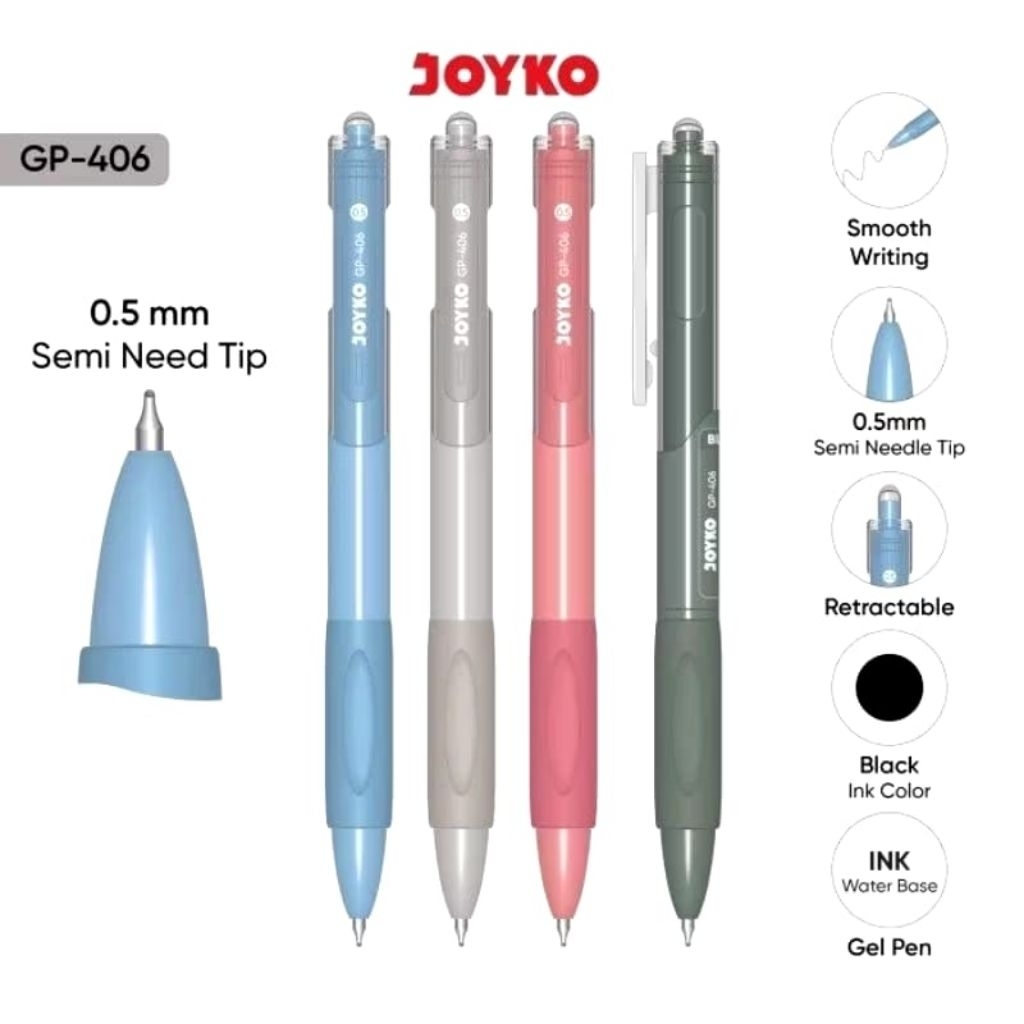

Bolpen Gel JOYKO / Pulpen Gel JOYKO GP-406 isi 12pcs