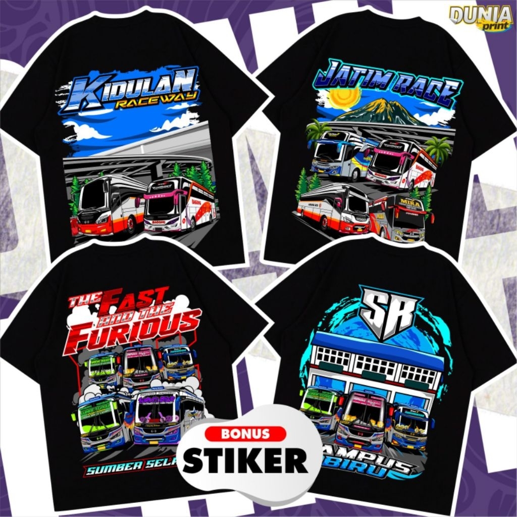 (free sticker + ganci)KAOS BUS SUGENG RAHAYU SUMBER SELAMAT KAMPUS BIRU SUGENG RAHAYU LOVERS COMBED 