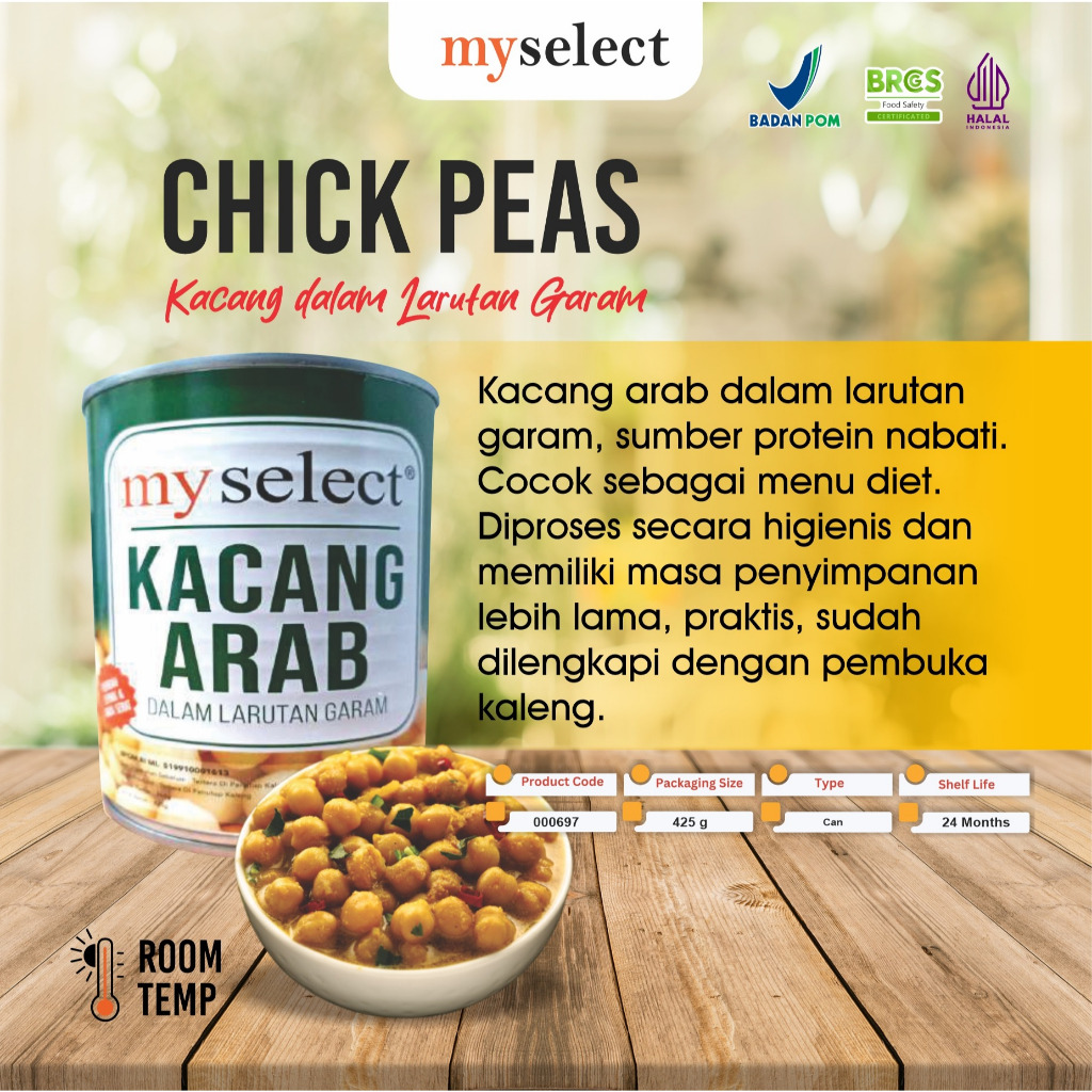 

MYSELECT CHICKPEAS KACANG ARAB 425GR