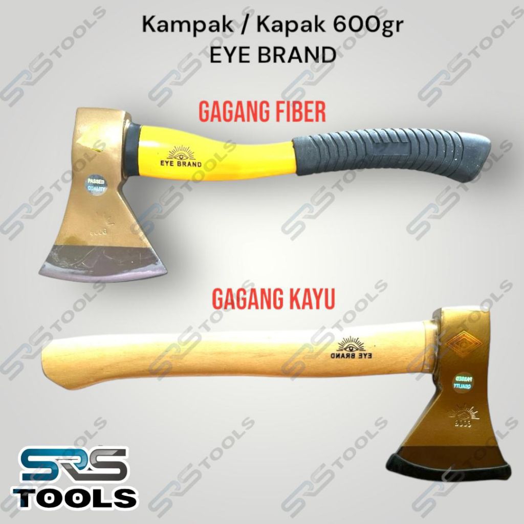 Kampak Tulang Kayu Cap Mata / Kampak Gagang Fiber / Kampak Pertukangan