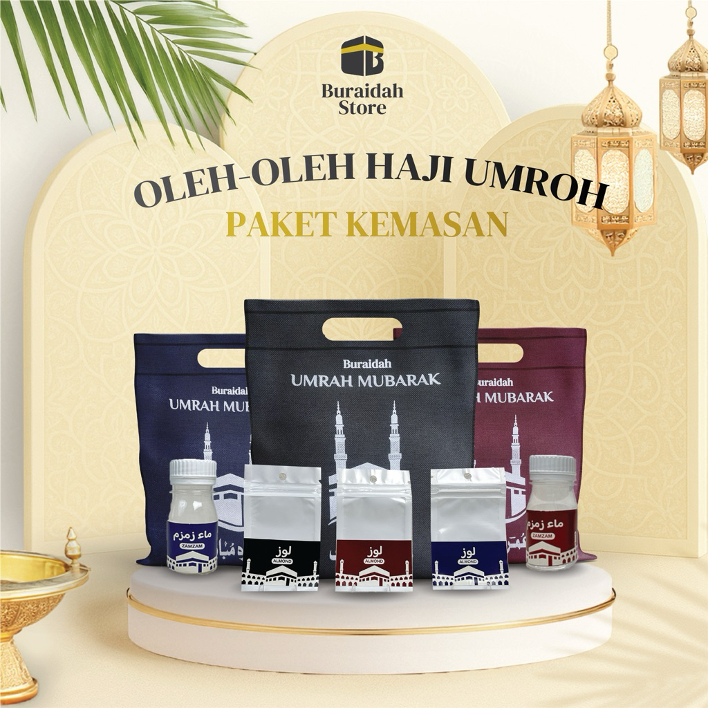 

Paket Kemasan Oleh Oleh Haji Umroh Motif Umroh Mubarak Kabah Hampers Unik Souvenir Botol Zamzam Plastik Klip Isian Snack Tas Hadiah Spunbond Jinjing Ekslusif