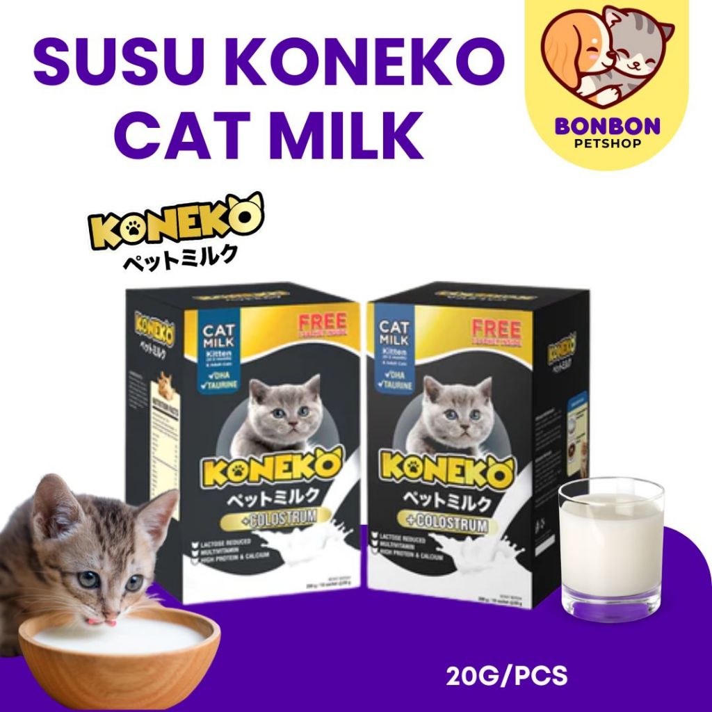 Koneko Susu Kucing Milk Cat 20g Susu Kucing Rendah Laktosa Milk Cat Koneko 20g Susu Kucing Kitten