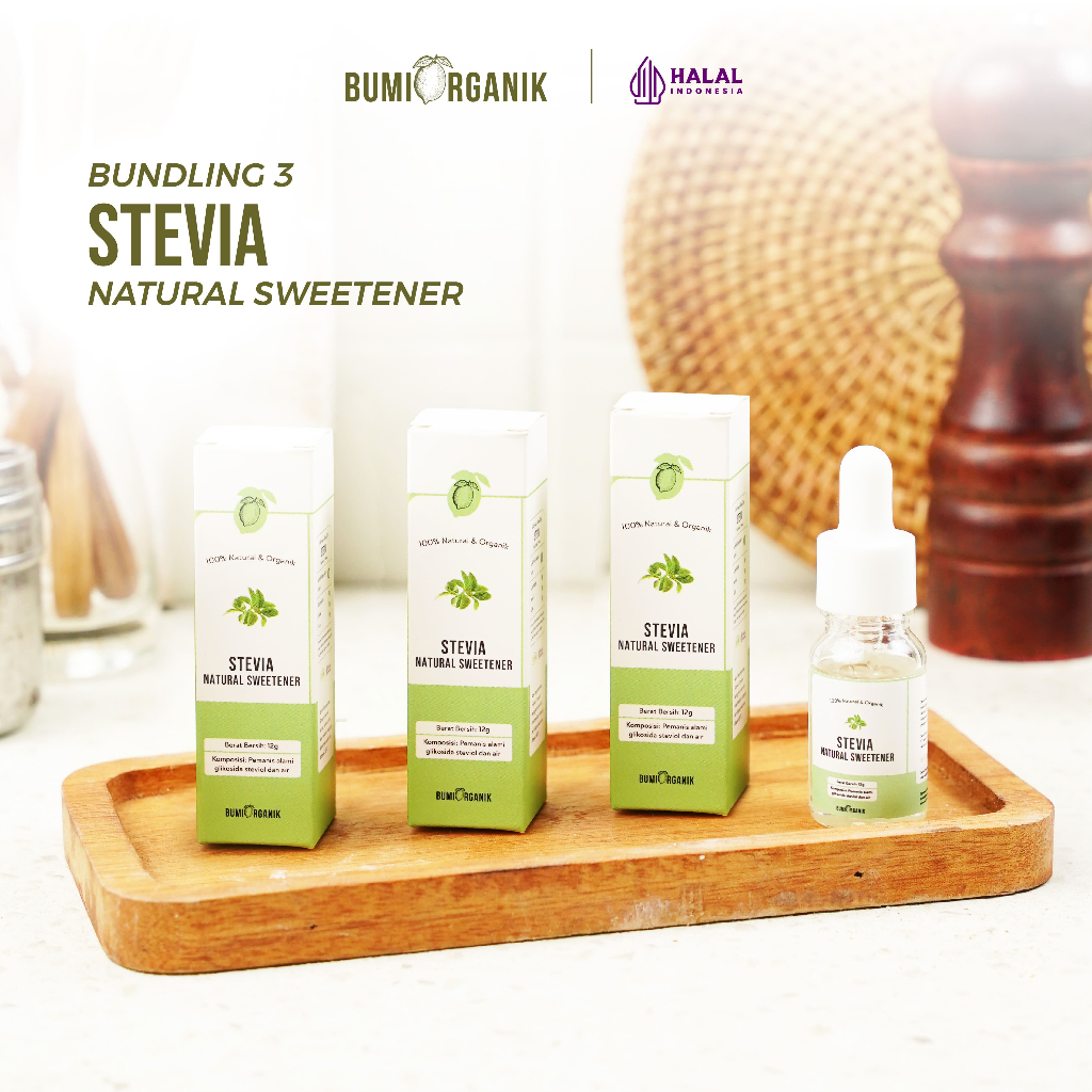 

BUNDLING 3 PCS STEVIA - BUMI ORGANIK / STEVIA CAIR / STEVIA TETES / STEVIA PENGGANTI GULA / GULA DIET / DIET / PEMANIS NOL KALORI / BEERU STEVIA / GULA STEVIA / GULA STEVIA ORIGINAL OFFICIAL STORE / GULA / GULA STEVIA TROPICANA SLIM / PEMANIS STEVIA