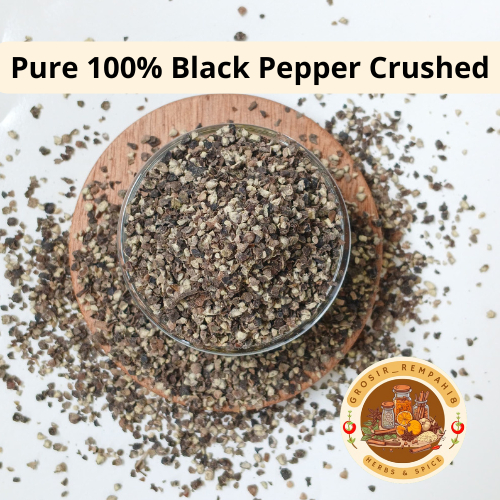 

Pure 100% Black Pepper Crushed 35gr / Lada Hitam Giling / Merica