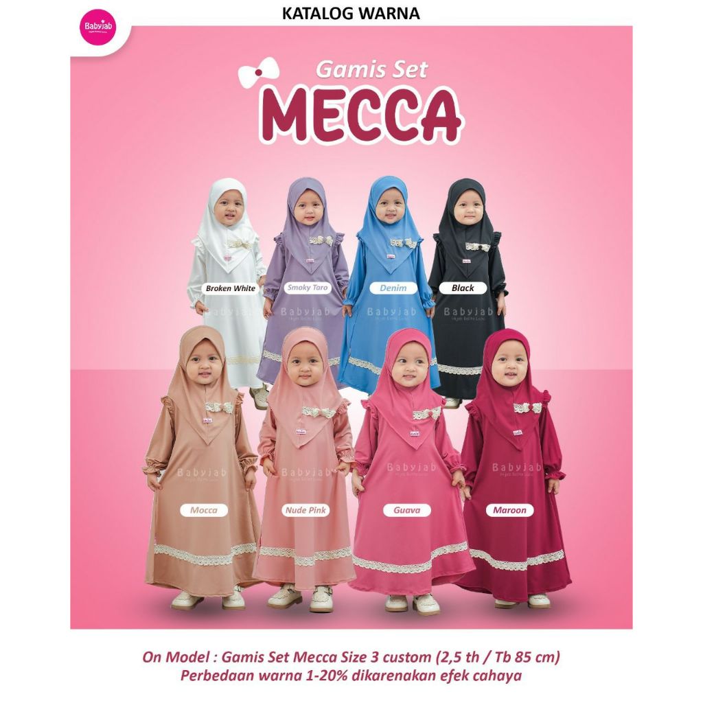 GAMIS SET MECCA KIDS SIMPLE DRESS GAMIS ANAK BY BABYJAB