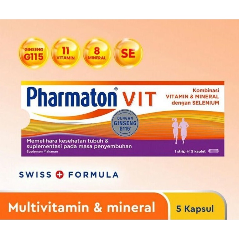 PHARMATON VIT Vitamin & Mineral Dengan Ginseng G115 & Selenium isi 5