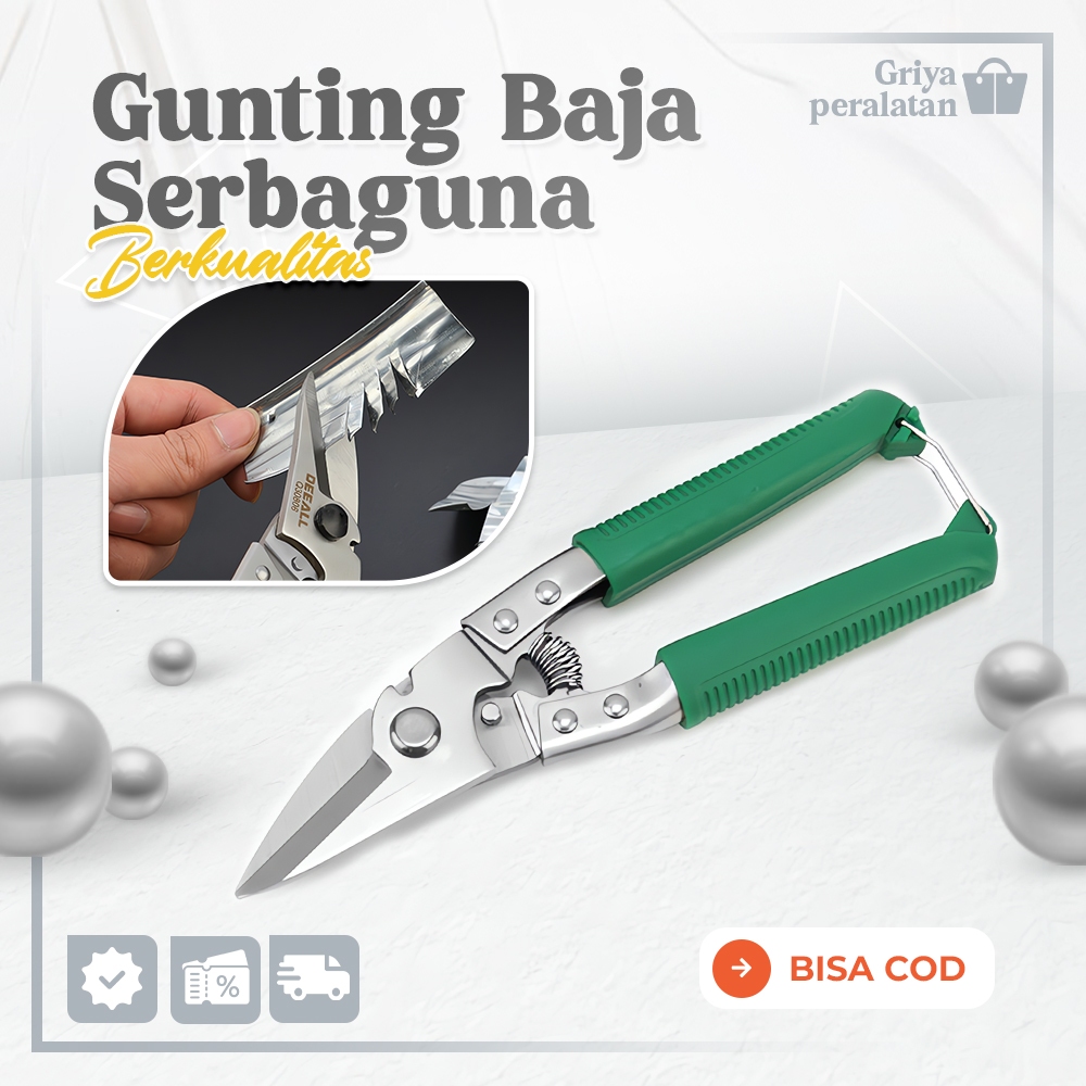 Gunting Baja Pemotong Plat Kawat Seng Tinner Snips High Carbon Steel Tahan Karat