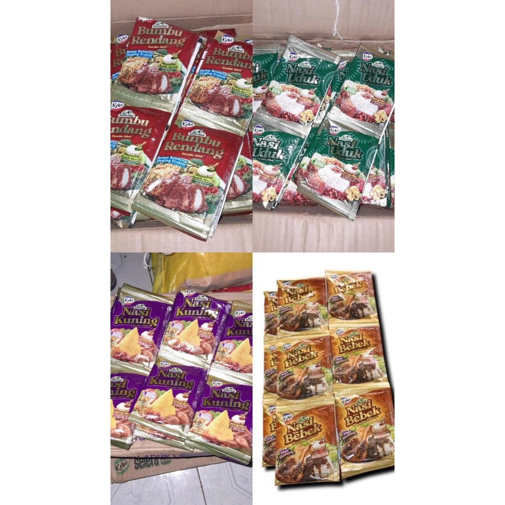 

KOBE BUMBU INSTAN (rendang, nasi uduk, nasi kuning, nasi bebek) 10pcs/rt