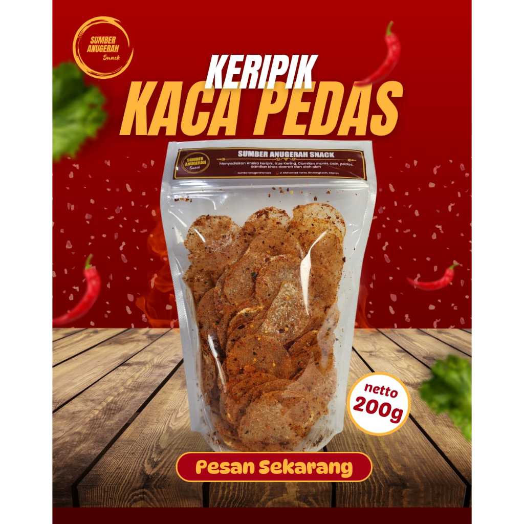 

Keripik Kaca Pedas Daun Jeruk Bumbu Melimpah