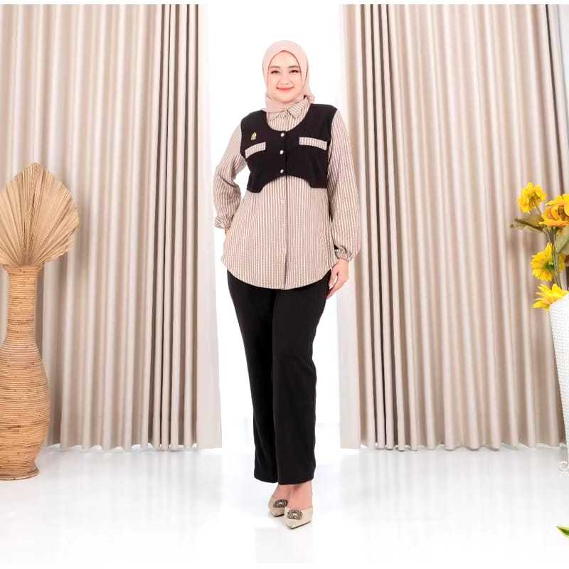 Setelan Kombinasi Muslim Wanita Basic Terbaru Baju Setelan Wanita Remaja Kekinian