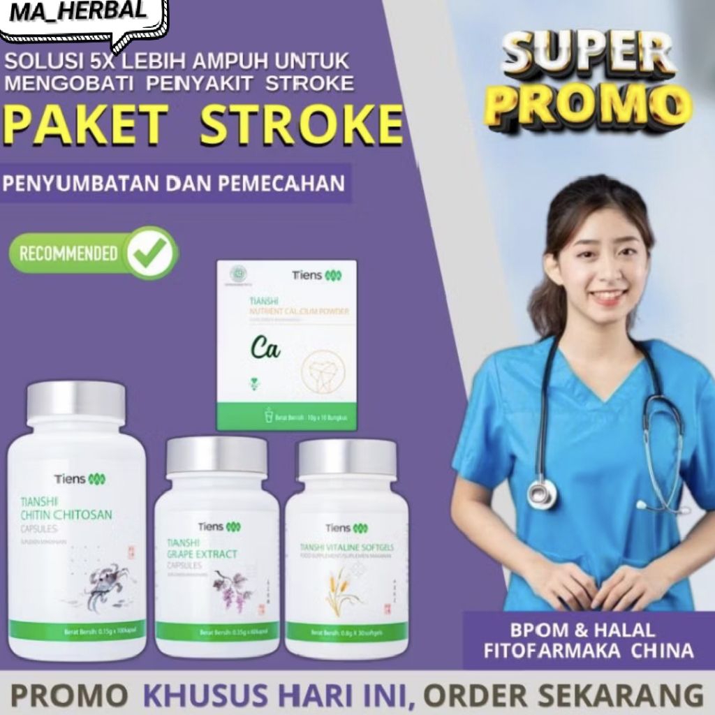 OBAT STROKE CHINA - Tiens Obat Herbal Stroke Penyumbatan Pembuluh Darah Herbal Cina Untuk Stroke